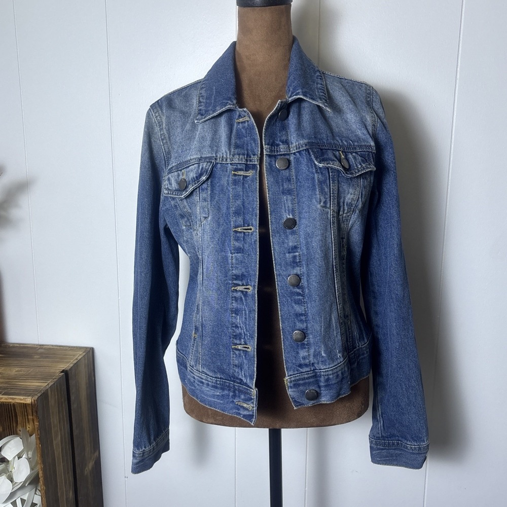 Ashley Vintage Charm Denim Jacket Women's Junior M Blue Medium Wash